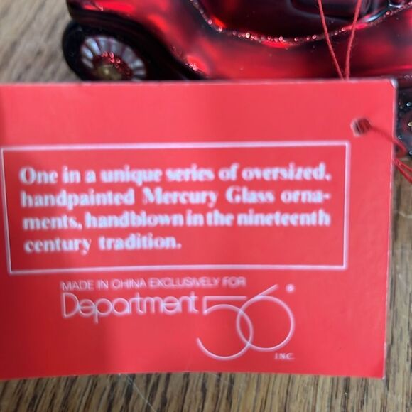 Dept 56 Mercury Glass Red OLD FASHIONED Automobile Car Christmas Ornament 5.5” - Picture 6 of 8